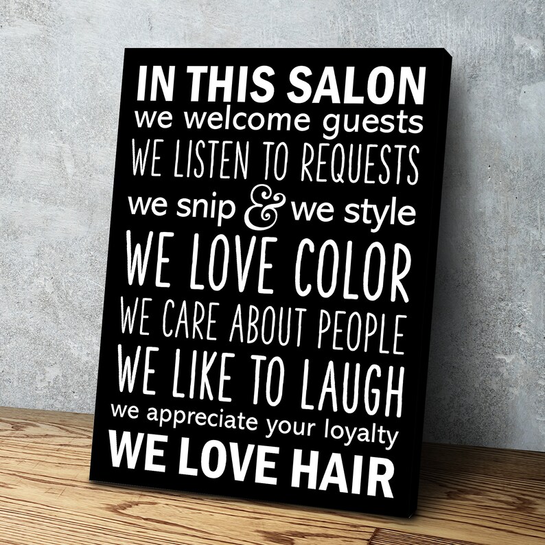 Salon Rules Hair Salon Decor Salon Owner Gift Wall Art Etsy