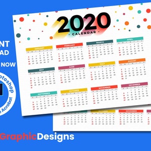 2020 Custom Simple Calendar Design Download Now