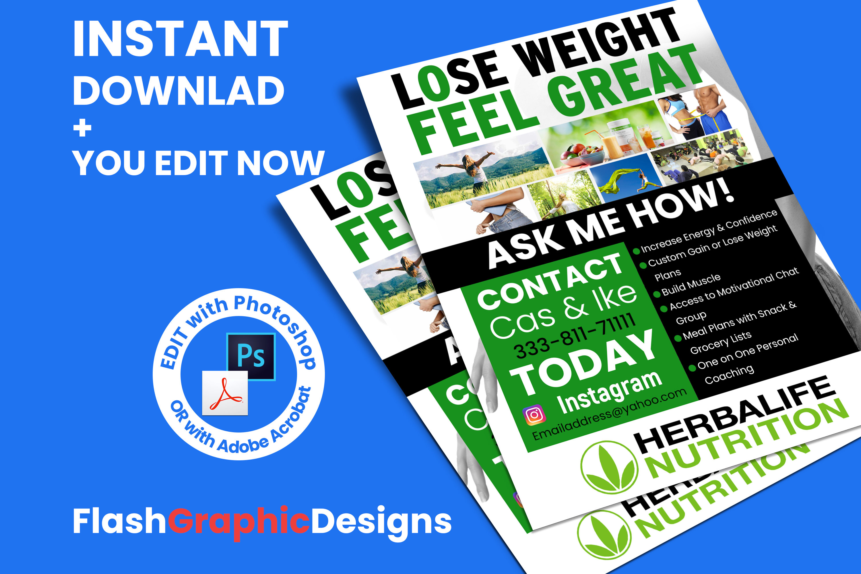 Start today Weight loss Herbalife flyer Template