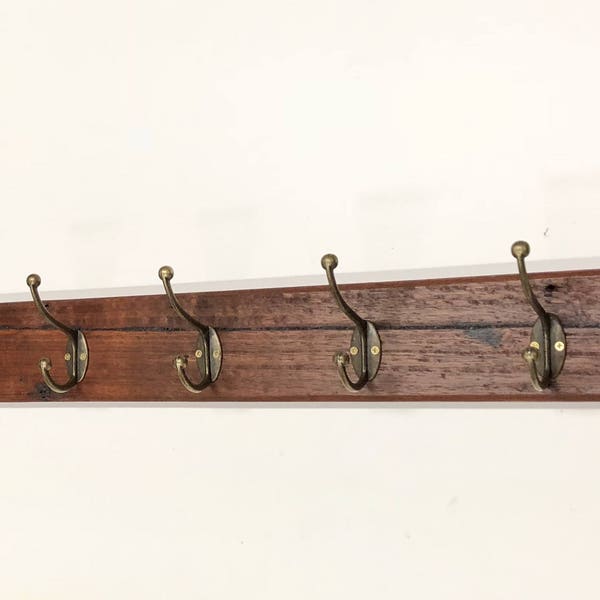 Recyled Timber Coat Rack (5 hook) - coat holder, decor, farmhouse style, reclaimed timber, rustic, housewarming gift, home decor, entryway