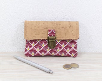 Portefeuille femme compact, porte-monnaie femme tissu, petit portefeuille, compagnon femme