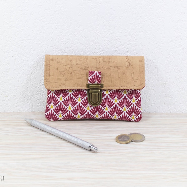 Portefeuille femme compact, porte-monnaie femme tissu, petit portefeuille, compagnon femme