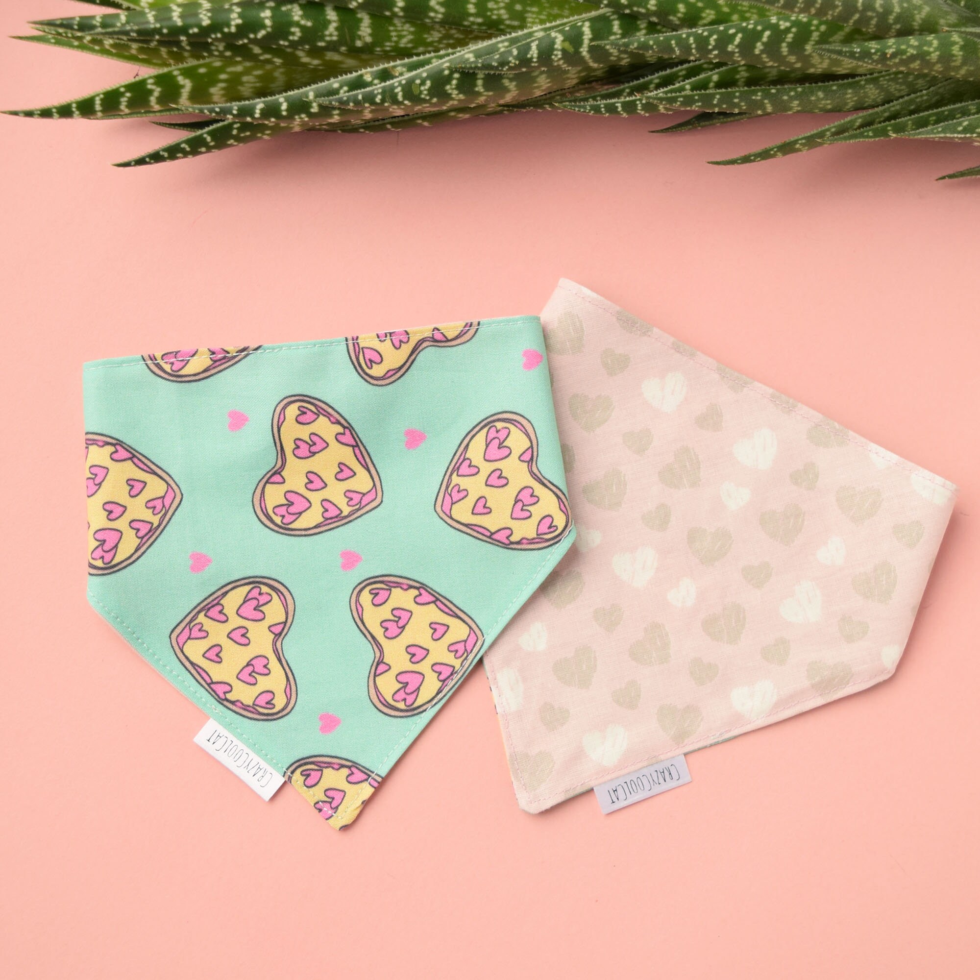 Pizza Love Cat Bandana Reversible Valentine's Day Etsy