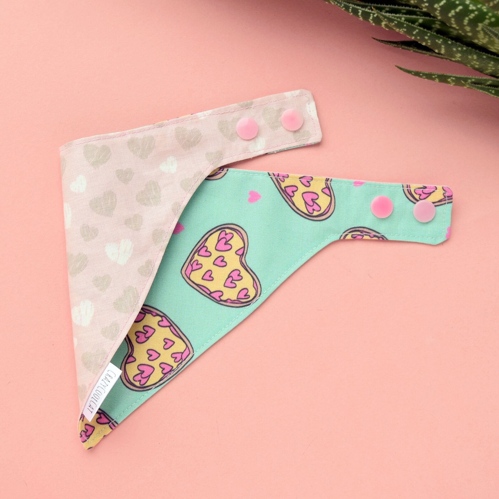 Pizza Love Cat Bandana Reversible Valentine's Day Etsy