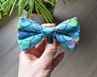 Mermaid Scales Cat/ Dog Bowtie - Ocean Fish Pet Bow Tie - Summer Kitten Collar Bowtie - Sea Creatures Cat Bowtie