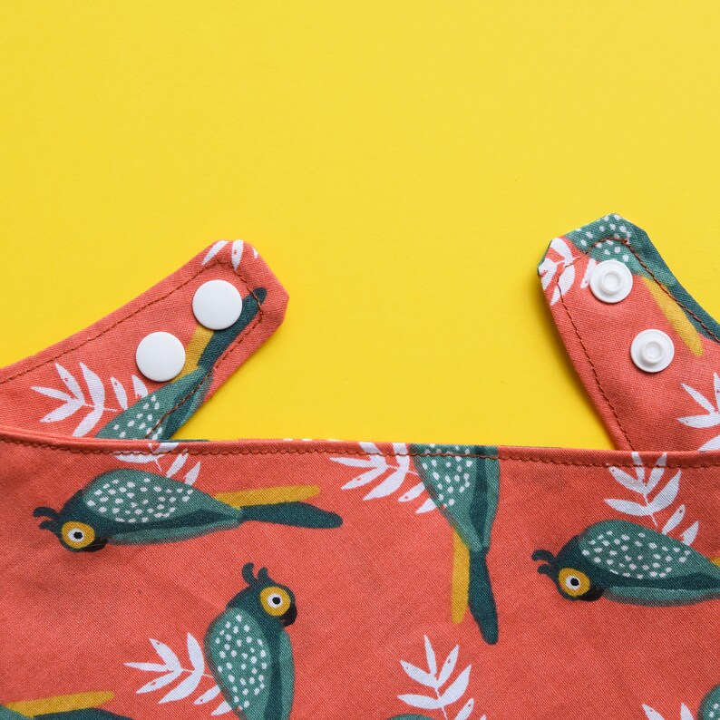 Tropical Birds Cat Bandana Parrot Print Cat Neckerchief Etsy