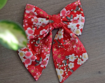 Rote Sakura Sailor-Katzenfliege - Kirschblüten-Hunde-Sailor-Fliege - Frühlingsblumen-Haustierfliege - Haustier-Hochzeitsschleife - Japanische Kirschblüten-Fliege