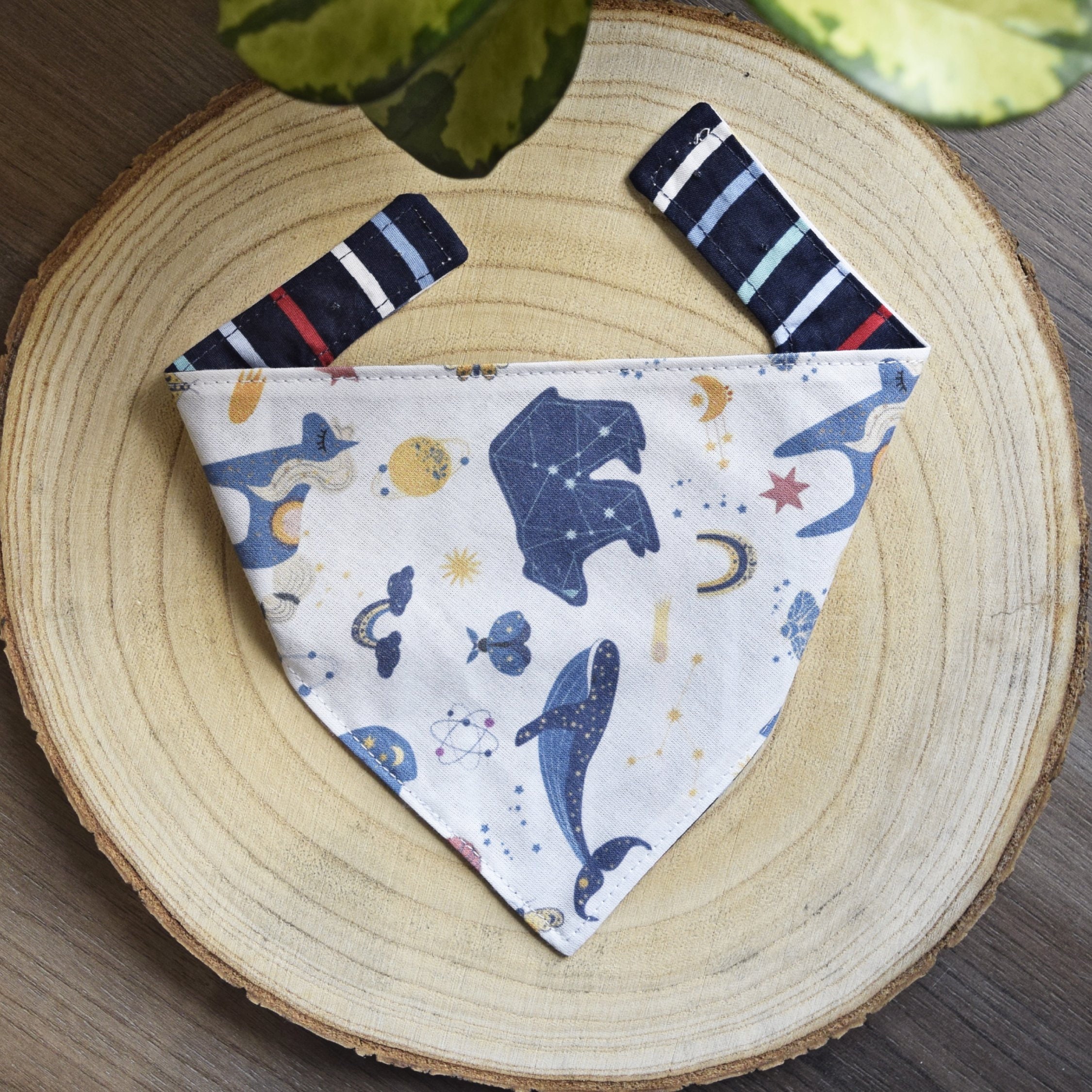 Constellation Cat or Dog Bandana - Celestial Pet Neckerchief - Reversible Star Chart Bandana - Space/ Zodiac/ Magical Bandana for Pets