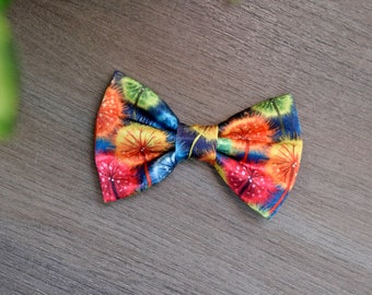 Dandelion Cat Bowtie - Spring Dog Bow Tie - Floral Pet Bowtie - Colourful Kitten Bow - Flower Bowtie for Cats - Handmade Orange Pet Bowtie