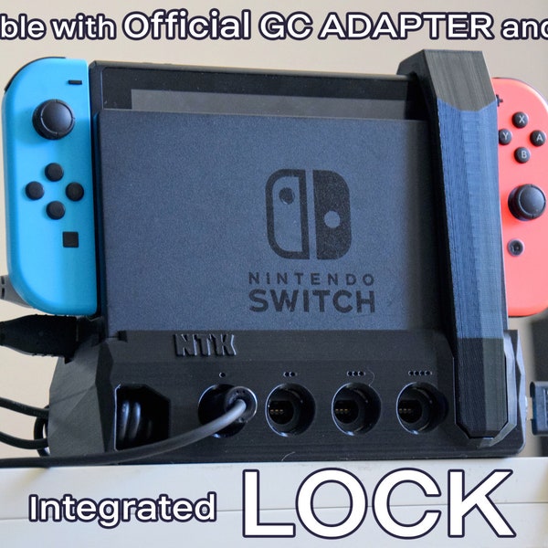 Ultimate Dock LOCK - integrated padlock for NGC adapter and Nintendo Switch Dock - CUSTOMIZABLE