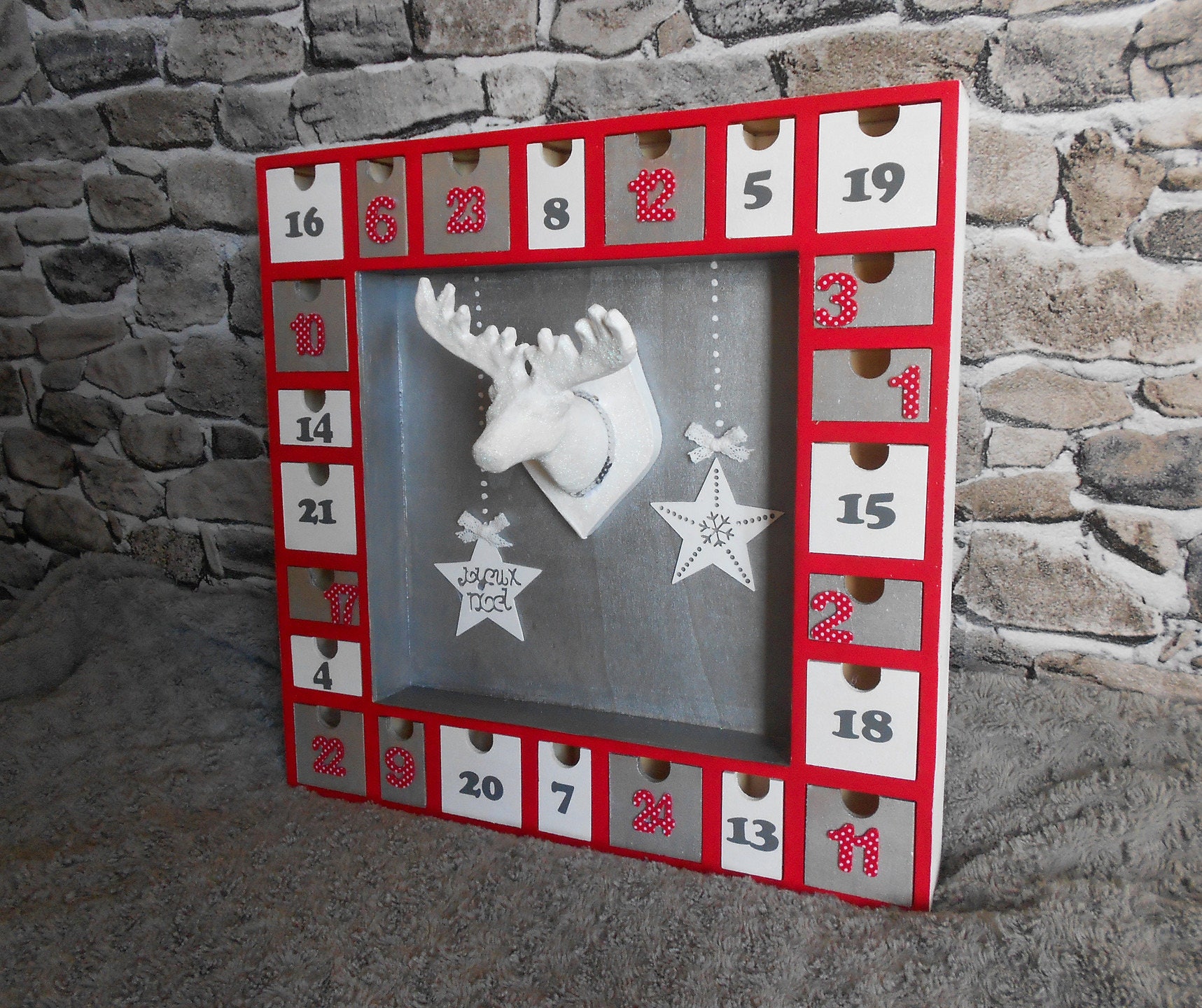 Calendrier de L'avent Perpétuel en Bois .le Cerf.