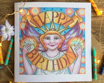 Tarjeta de cumpleaños de hada: Chica mágica, mensaje de feliz cumpleaños