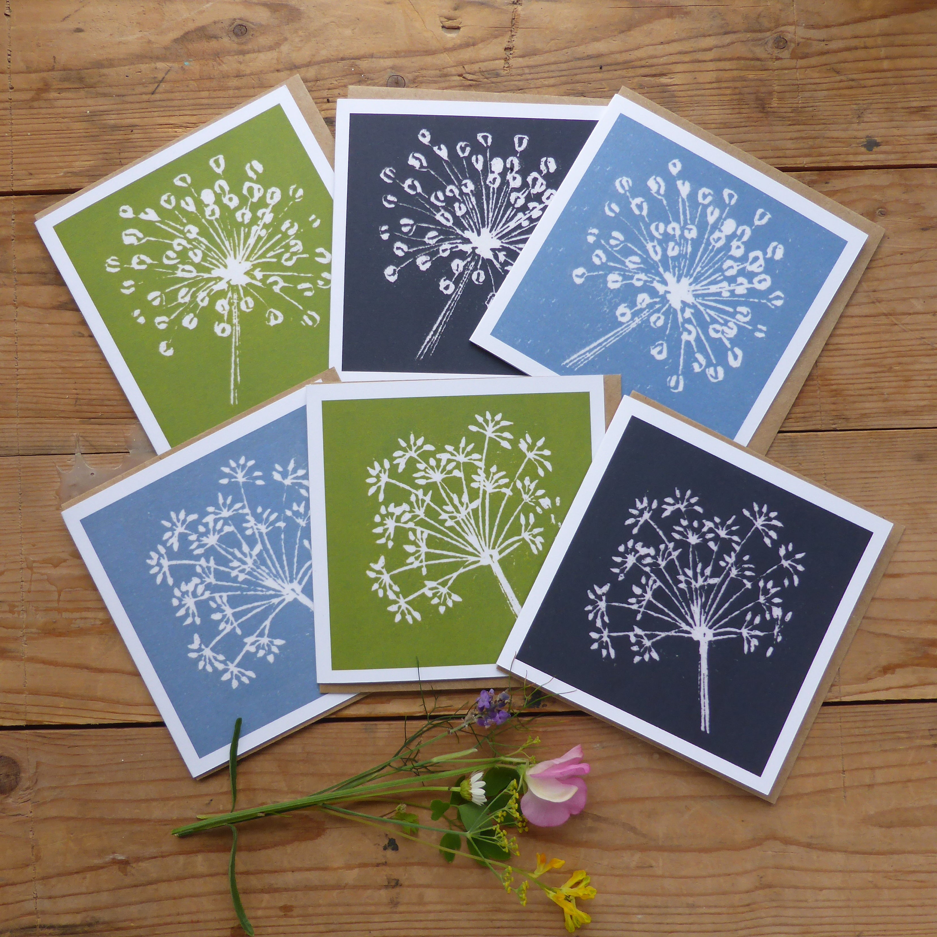 Pack of 6 Linocut Greeting Cards. FREE UK Postage. Gift for a Etsy UK