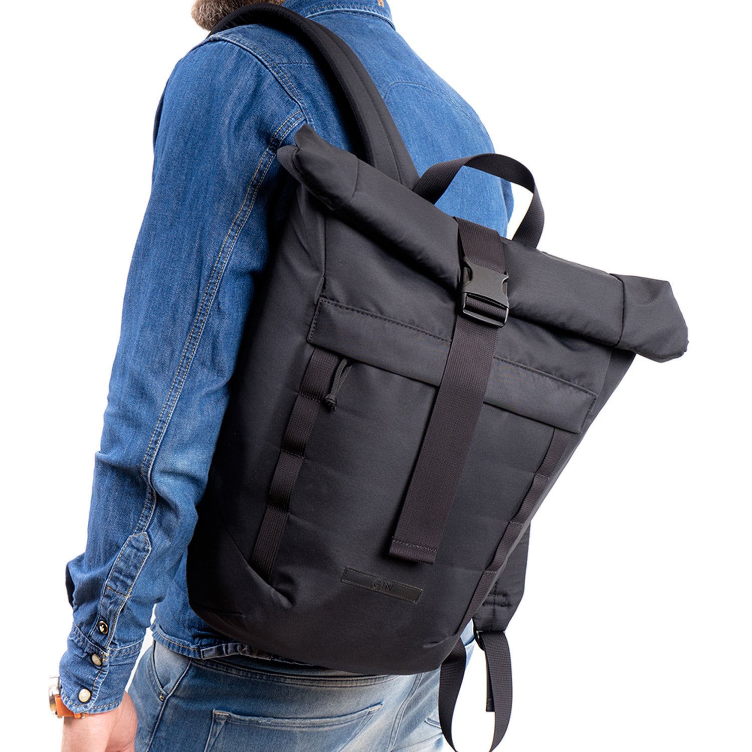 waterproof roll top backpack laptop