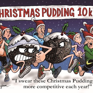 Kerstpuddingrace kerstkaart