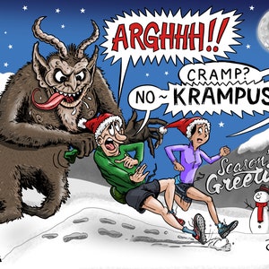 Krampus hardloopkerstkaart