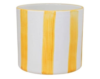 Paros Yellow Painted Stripe Planter