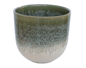 Rowe Two Tone Olive Green Reactive Glaze Pot