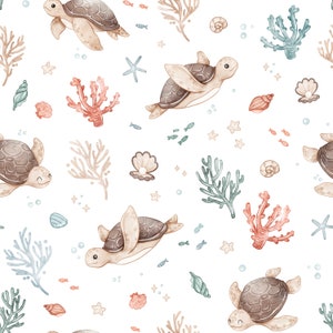 Cut fabric Turtles exclusive white background (cotton cut)