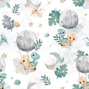 Dino balloon cut fabric (cut cotton)