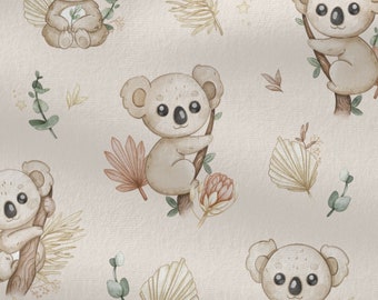 Tissu à la coupe koala beige (jersey à la coupe)