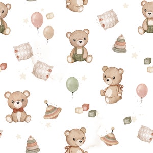 Retro Bear cut fabric (cut cotton)