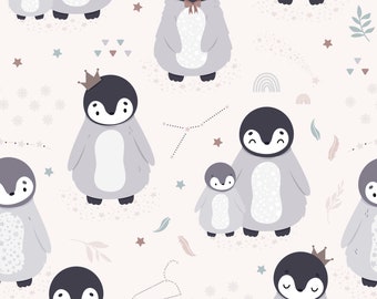 Stoffe Cut My Little Penguin, weißer Hintergrund (Baumwolle pro Meter)