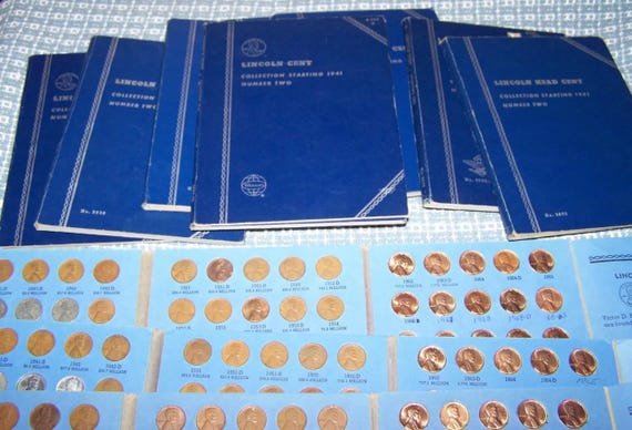 Complete 1941-1974 P D S Lincoln Cent Set (87 COINS) in Whitman