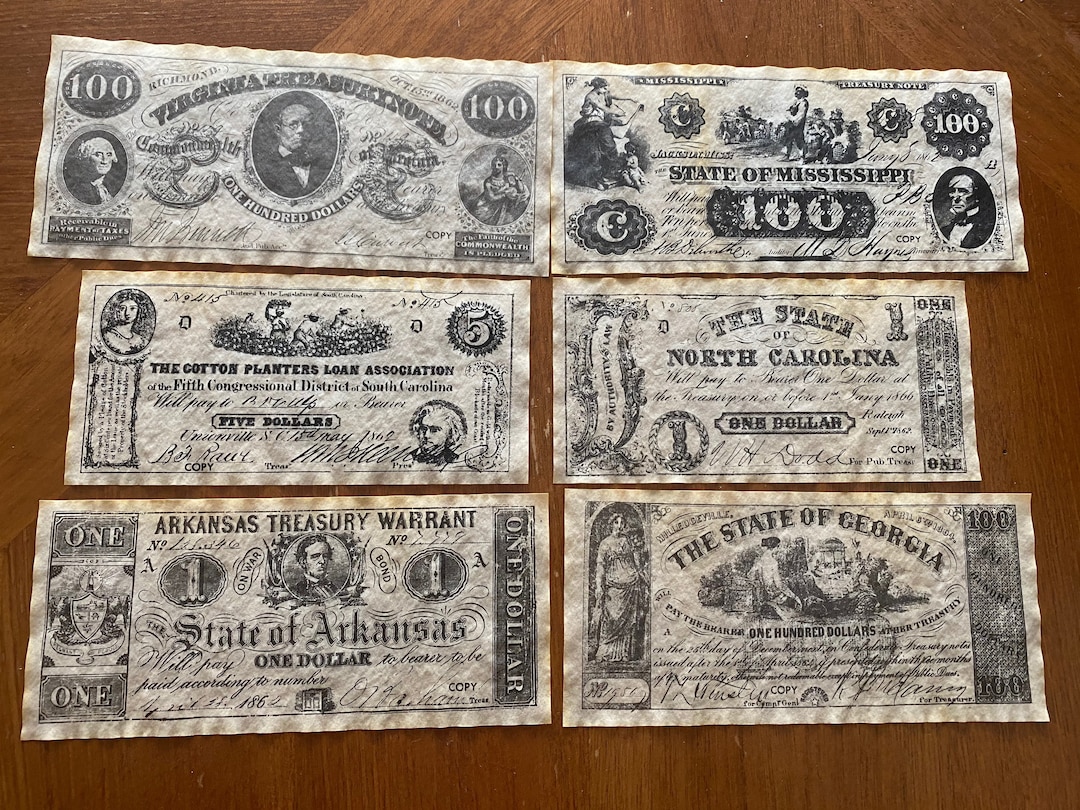 Collection of Replica Civil War Era Educational Paper Money FREE ...