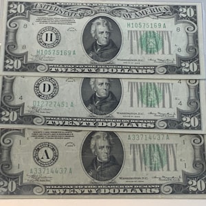 1934 20 Dollar Federal Reserve Note frn United States Green Seal Series Bill Nice Condition FREE SHIPPING