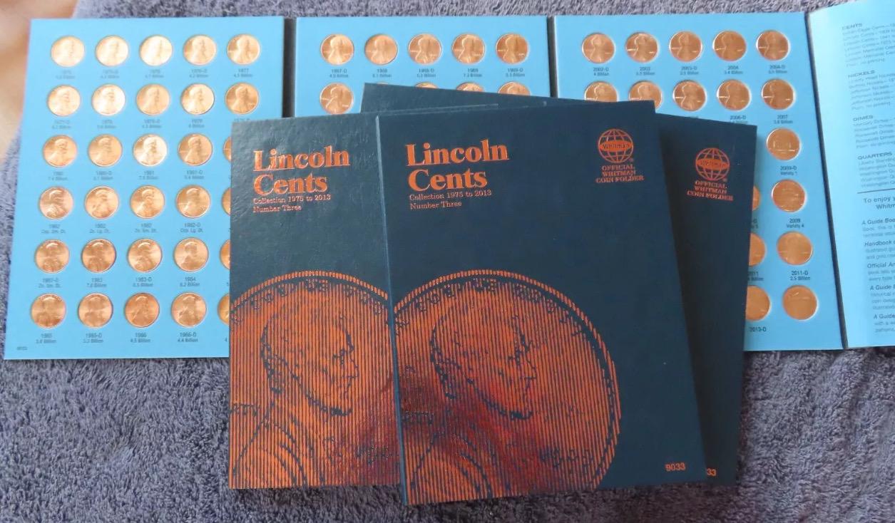 Complete 1975-2013 BU Lincoln Cent Collection in Whitman Folder