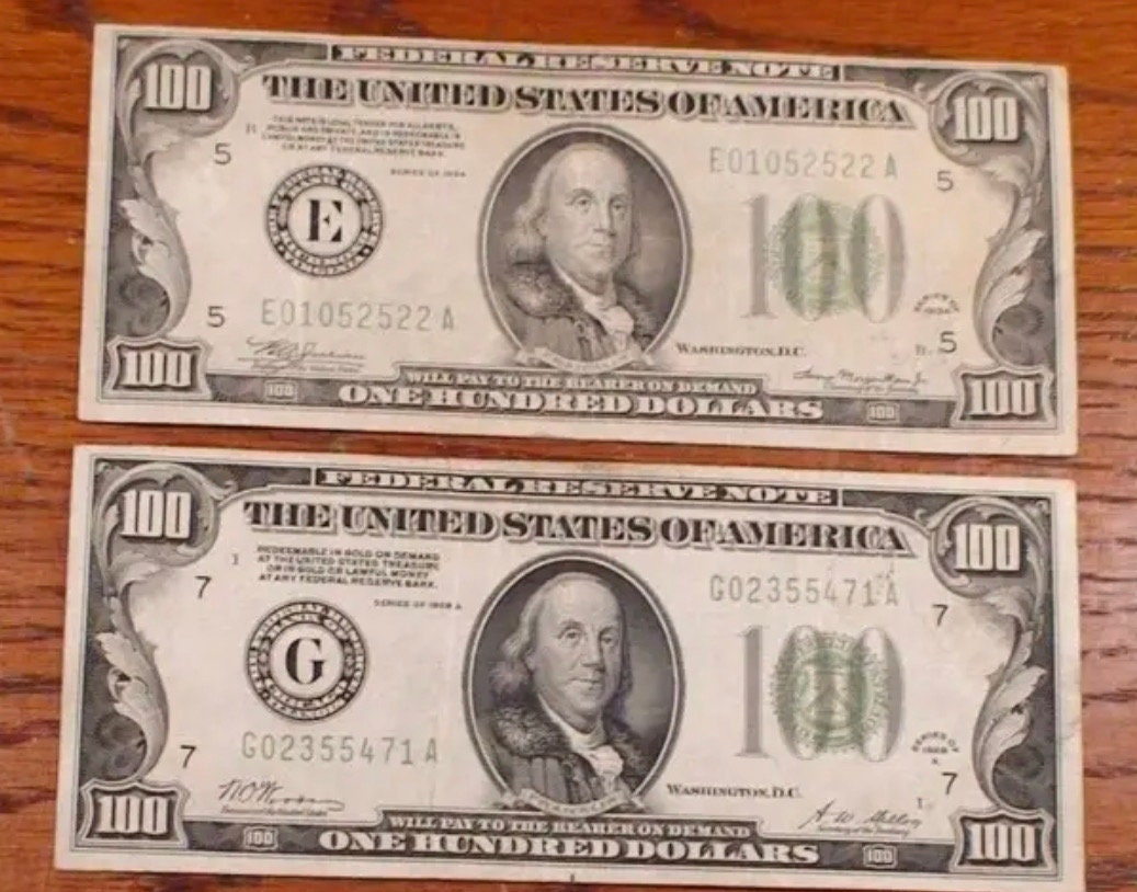 1928 100 Dollar Federal Reserve Note Frn United States Green Seal Series  Bill Nice Condition FREE SHIPPING One Hundred - Etsy