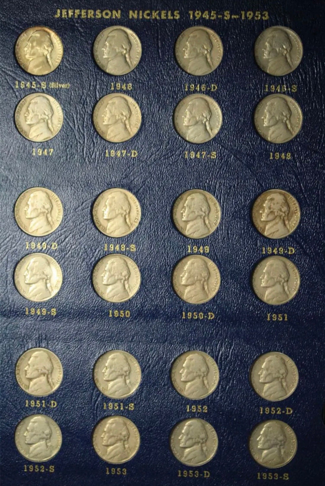 1938-1964 PDS Complete Jefferson Nickel Set of 71 Coins W/ Silver