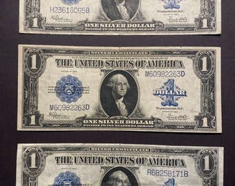 1923 One Dollar Silver Certificate VF+ Large Bill Blue Seal RARE Free Shipping