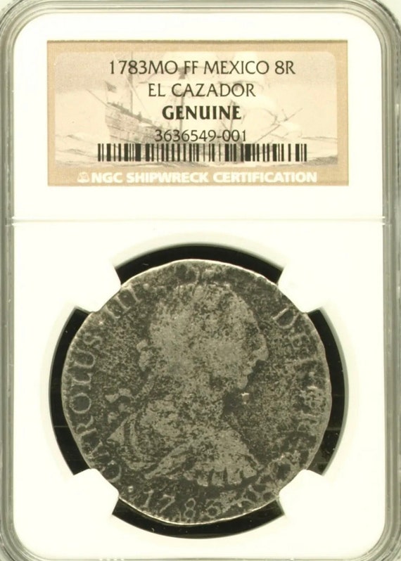 1783 Shipwreck Silver Coin El Cazador Mexico 8 Real NGC