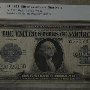 1923 One Dollar Silver Certificate FR-238 - Star Note - PCGS 15 - Choice Fine Free Shipping