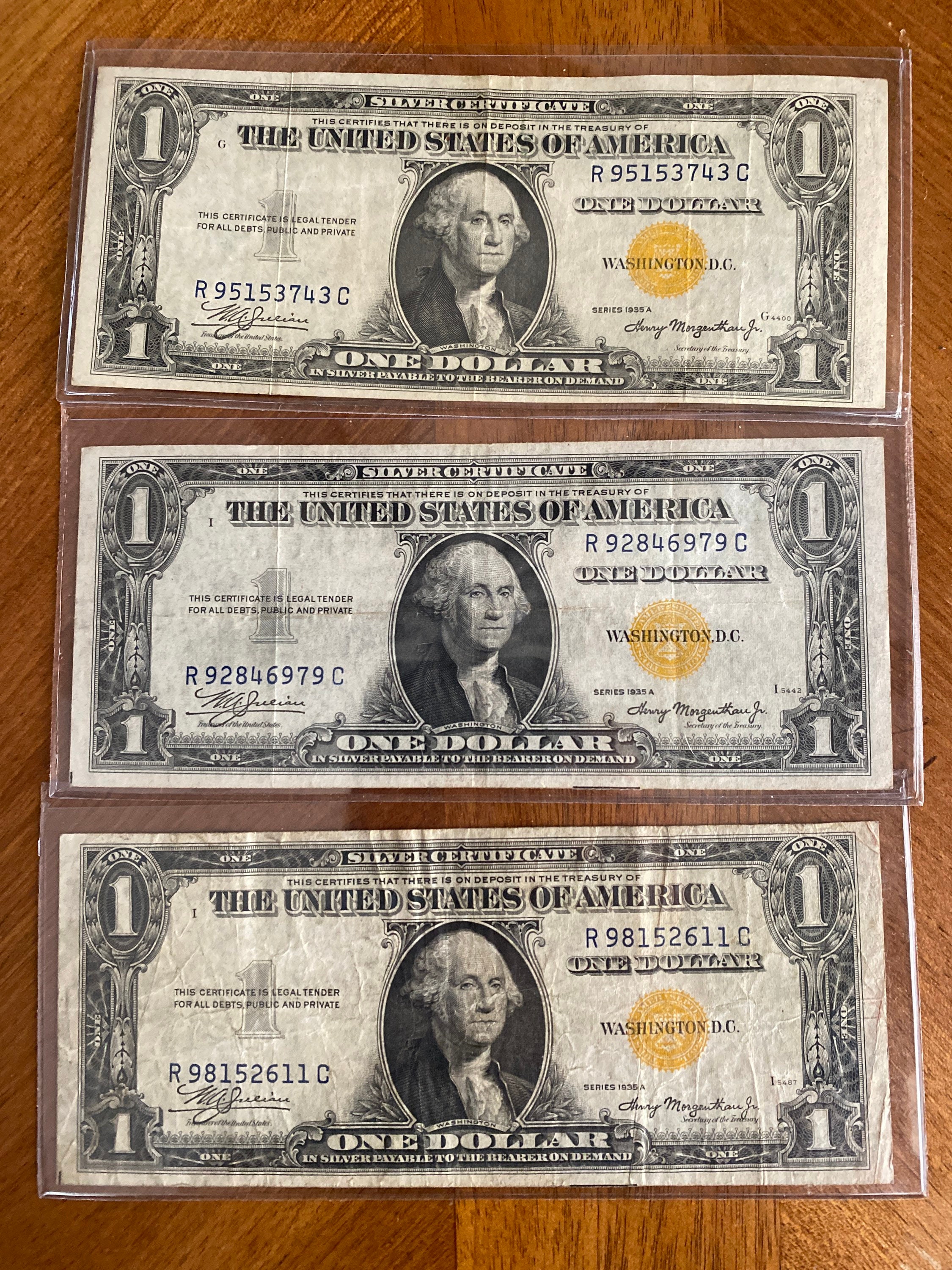 1935A 1-dollar Silver Certificate North Africa Gold / Yellow Seal