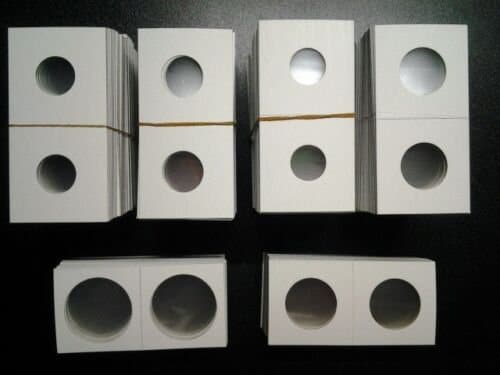 500 Assorted Size 2x2 Cardboard Mylar Coin Holders Penny Nickel Dime Quarter Half Dollar FREE SHIPPING