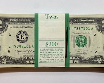 1976 Two Dollar Bill Uncirculated Federal Reserve Notes Consecutive FREE SHIPPING unc cu frn
