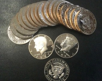 Mixed Date Roll Of 20 PROOF Kennedy Half Dollars FREE SHIPPING Halves
