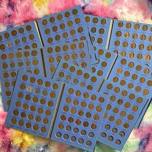 Complete 1941-1958 P D S Lincoln Wheat Cent Set (51 COINS) in Whitman Folder Album FREE SHIPPING