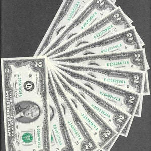 1976 2.00 Two Dollar Bill Federal District Set CU A-L All 12 FREE SHIPPING Uncirculated Unc