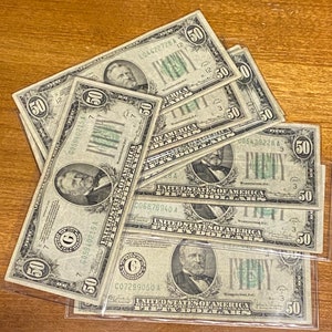 1934 50-Dollar Federal Reserve Note frn United States Green Seal Series Bill Nice Condition FREE SHIPPING Fifty
