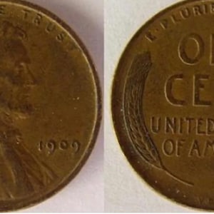 1909 VDB Lincoln Wheat Cent  - F-VF - First Year of Issue With Initials Free Shipping