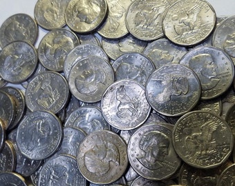 100 U.S. Circulated Susan B Anthony Dollar Coins Dollars SBA FREE SHIPPING