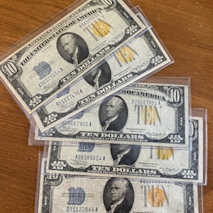 1934A 10-Dollar Silver Certificate North Africa Gold / Yellow Seal FREE SHIPPING WWII ten