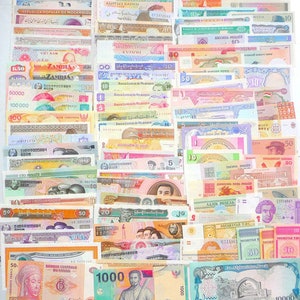 Collection of 100 Different World Mixed Foreign Banknotes Currency Paper Money FREE SHIPPING bills notes