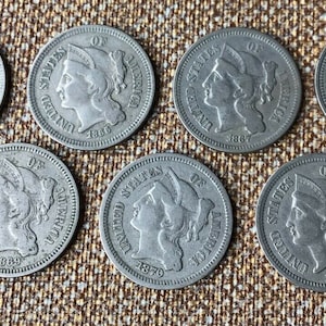1 - Three Cent Piece Nickel US 1865 - 1881 3-Cents FREE SHIPPING Pick the year