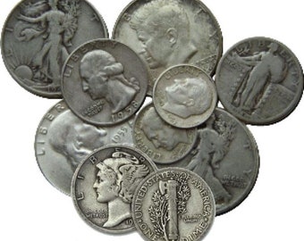 5-Dollar Face Value 90% US Silver Coins - Random Assortment FREE SHIPPING