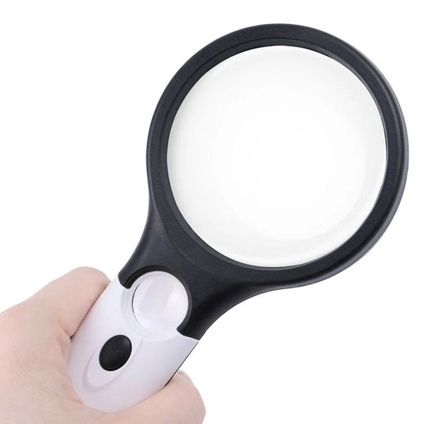 Magnifying Glass with LED Light and Jeweler's Loup for Coin Collecting FREE SHIPPING